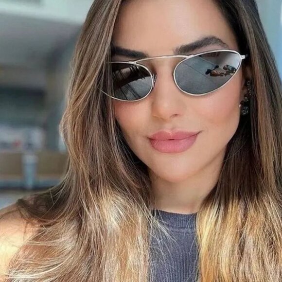 NWT SAINT LAURENT SILVER WOMEN SUNGLASSES - Picture 1 of 5